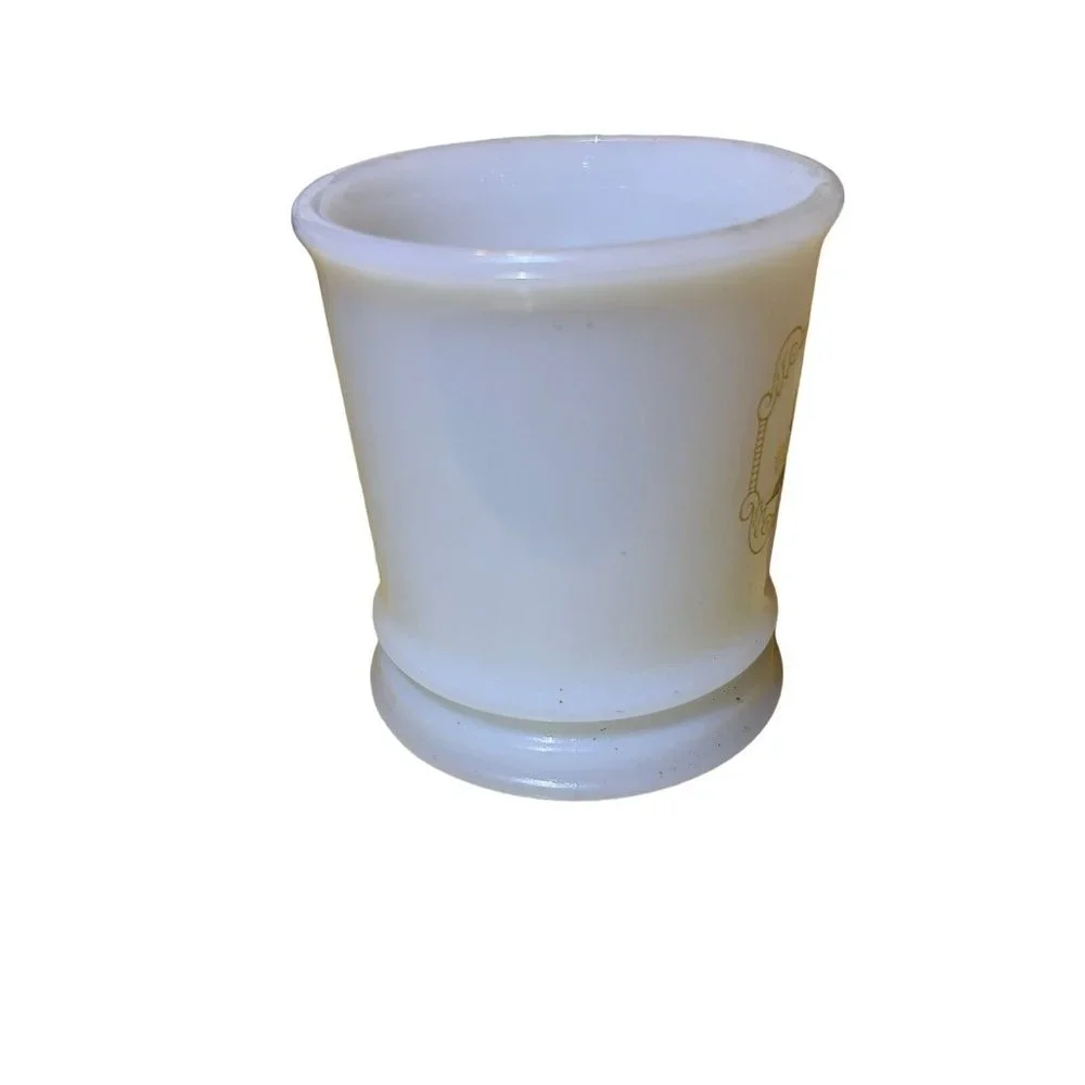 VTG 1970’s Avon Milk Glass Shaving‎ Mug Cup Iron Horse Steam Train Locomotive
